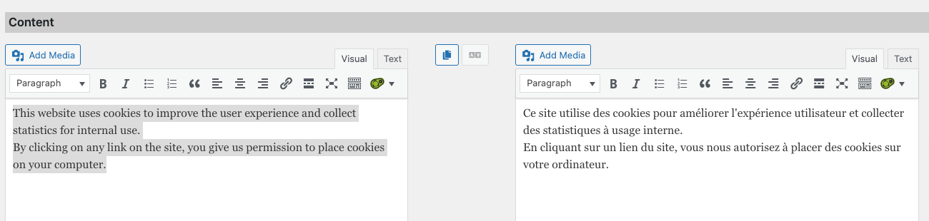 Translate popup maker content