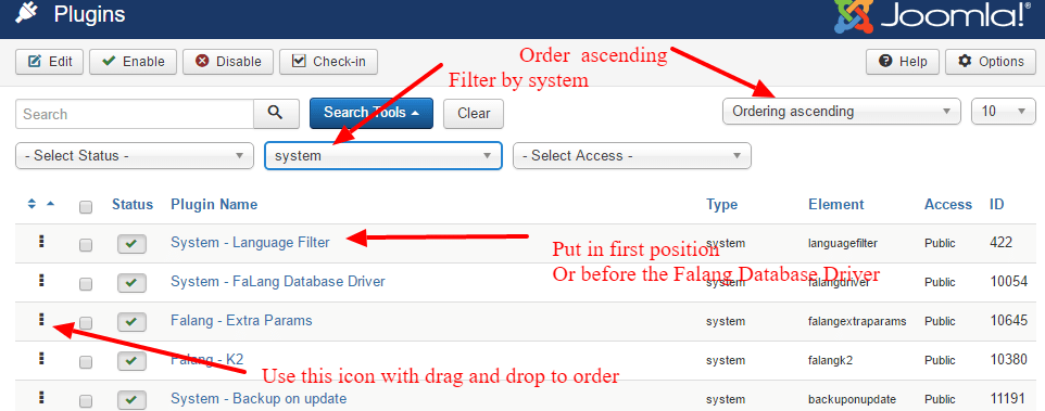 language filter ordering